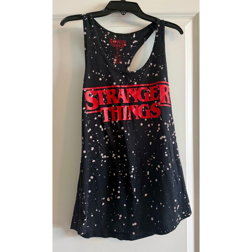 Stranger Things Tank Top Size XL Black, Red & White Shirt